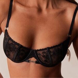 New Lounge Underwear Black Flirt Balcony Bra Lace, 34C
